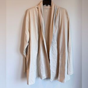 Lands' End Women's Cream Open Front Light Weight Cardigan Size 2X‎